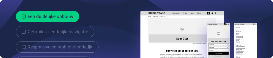 Een duidelijke opbouw van een gebruiksvriendelijke website