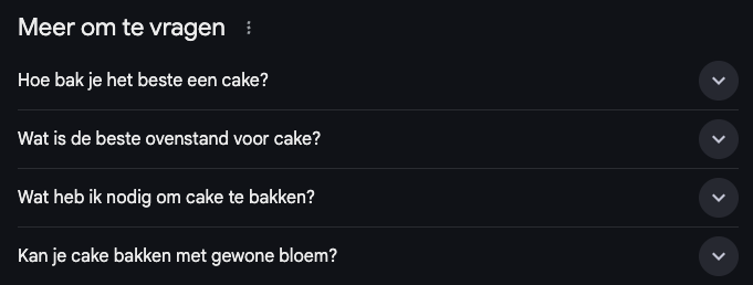 AEO Vragen lijst in google zoeken