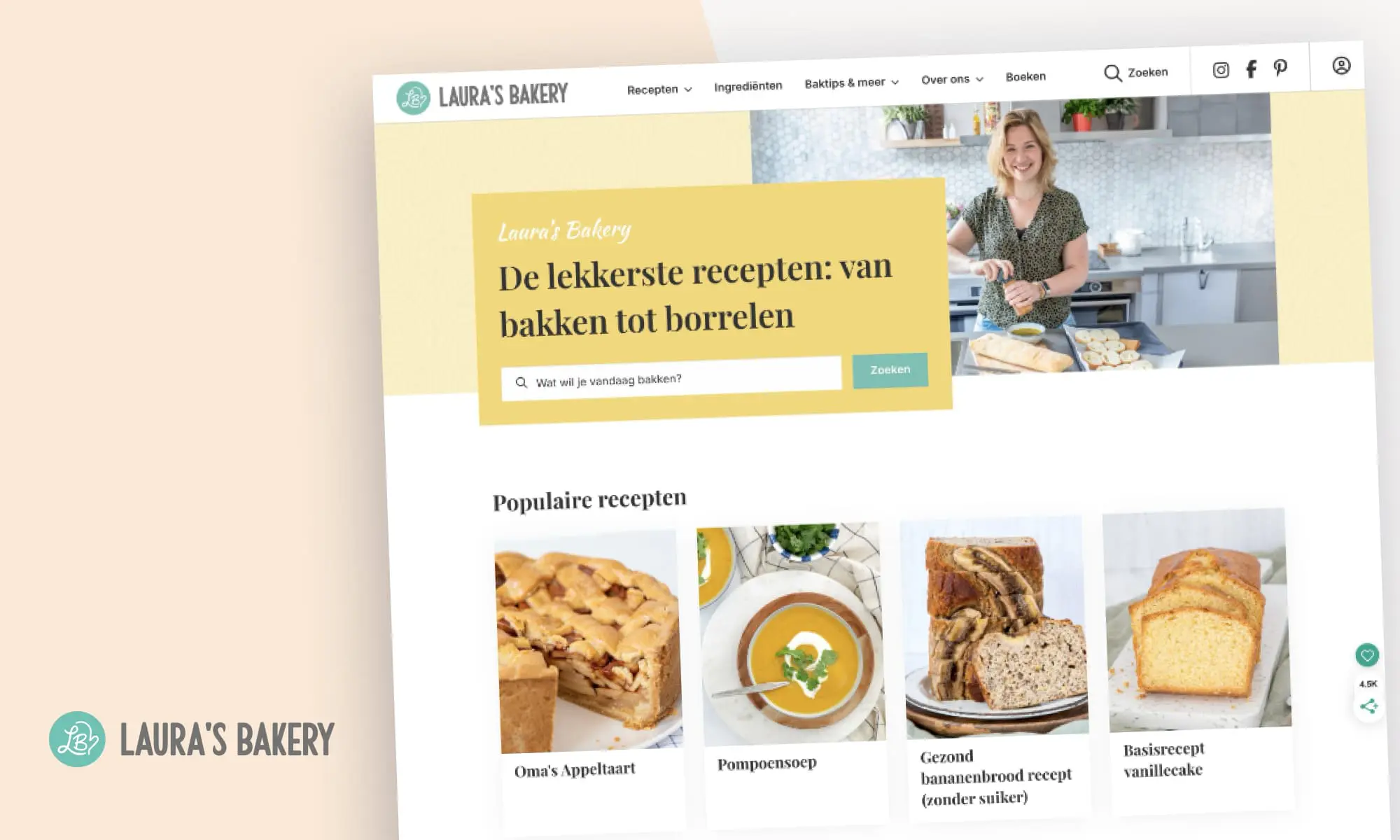 Website van het jaar 2025 genomineerde Laura's Bakery