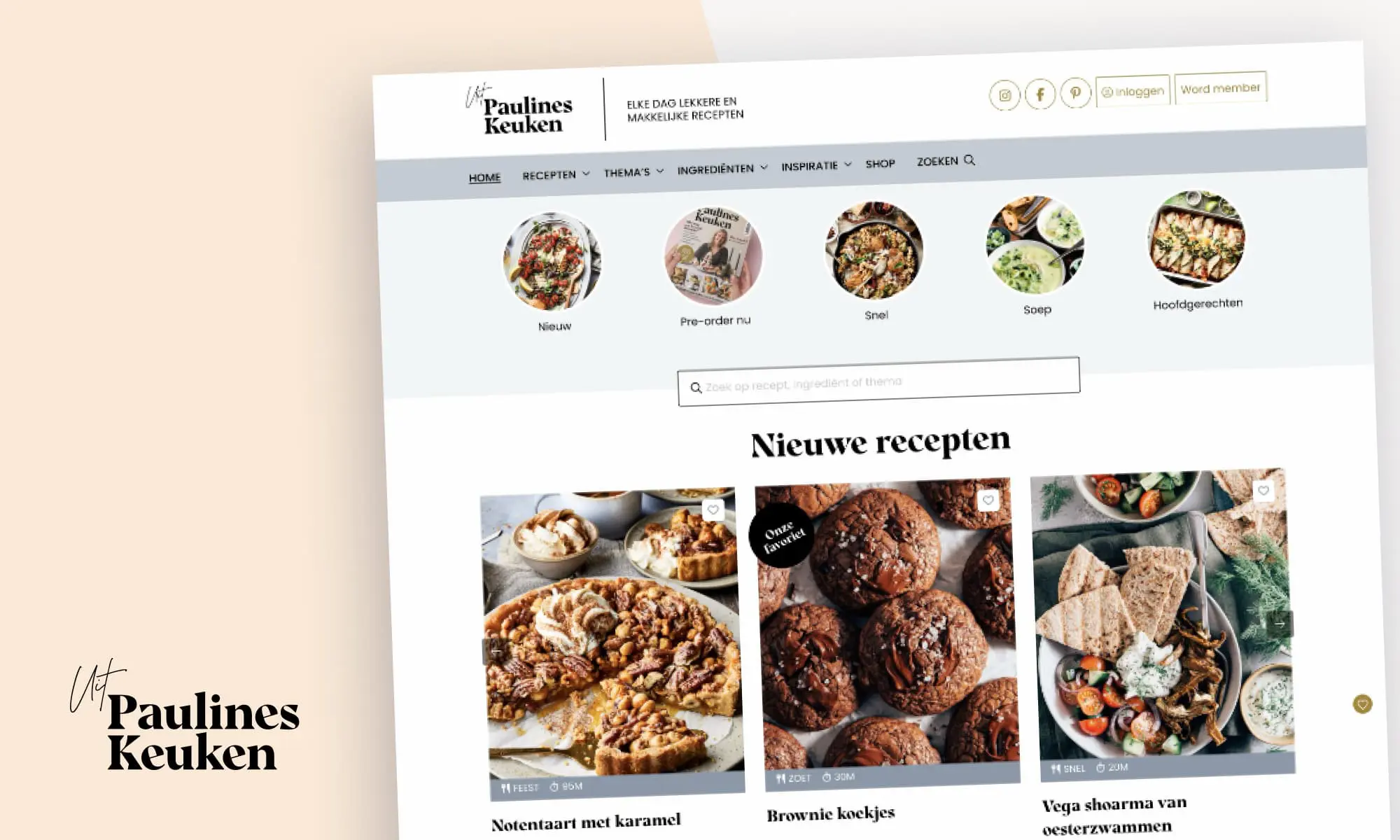 Website van het jaar 2025 genomineerde Uit Paulines Keuken