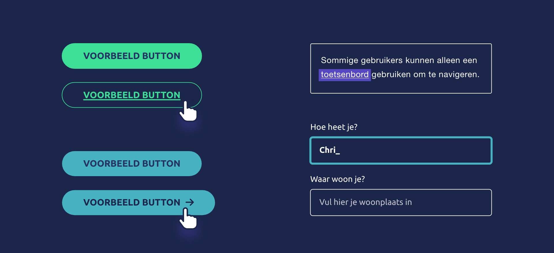 Zorg ervoor dat interactieve elementen gemakkelijk te herkennen zijn