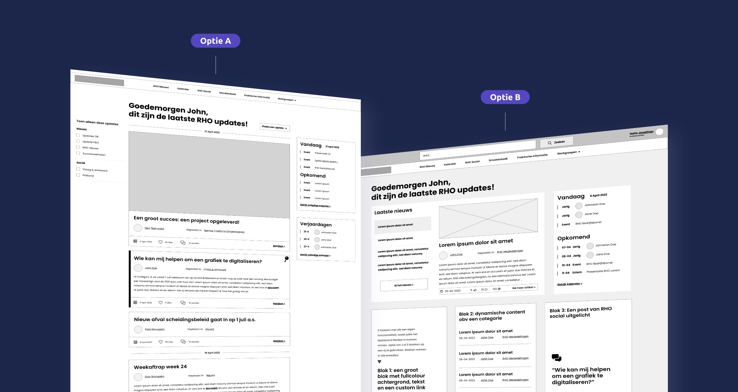 Iedere pagina krijgt een eigen blauwdruk door het gebruik van wireframes